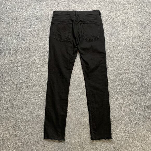 Agolde Jeans Womens 33 Black Denim Splinter Raw Cut Frayed Hem Ankle Zip Fly - Picture 7 of 10